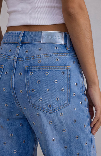 Pantalón Mujer Mini Ojal Light Blue