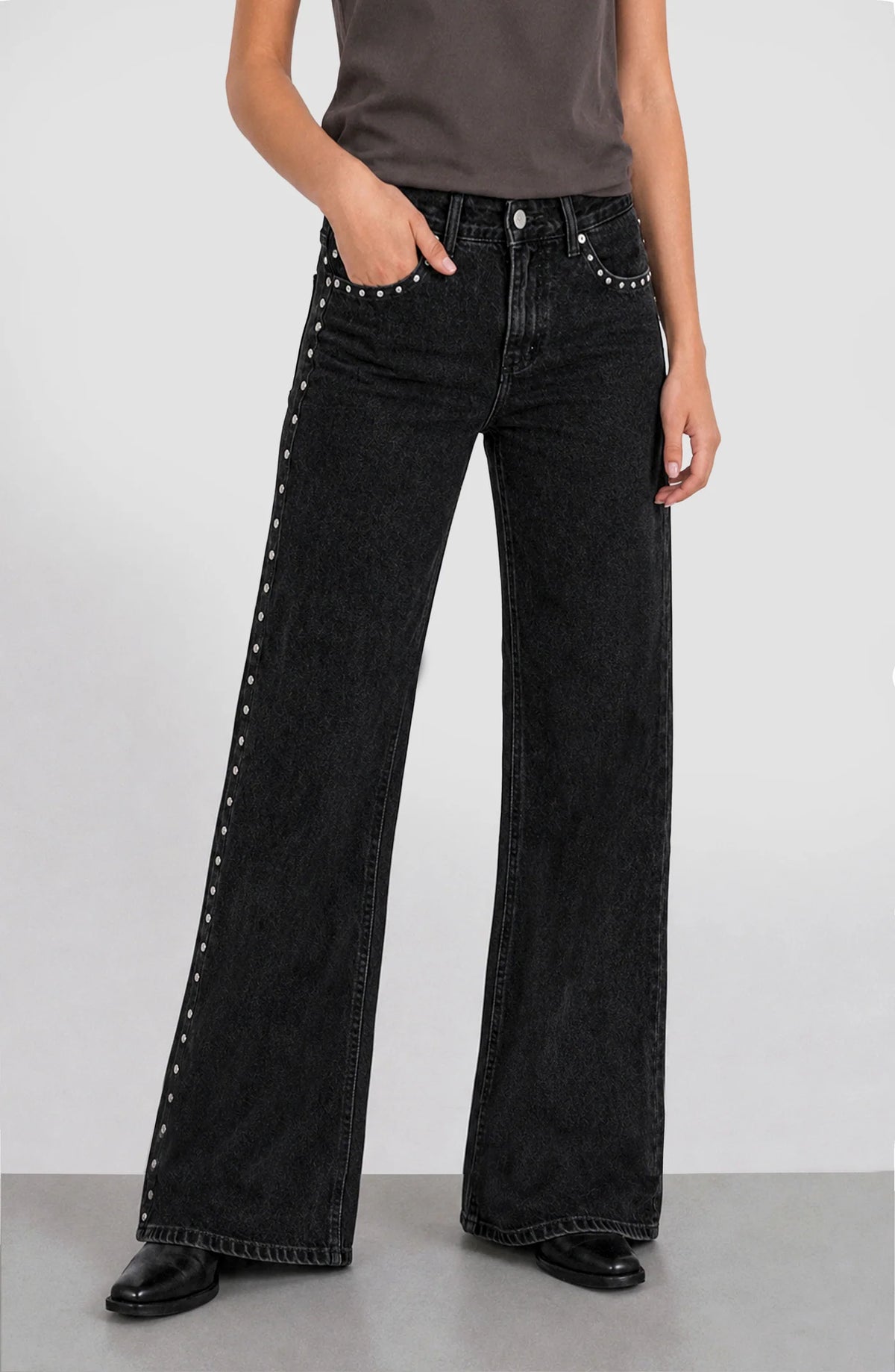 Pantalón Mujer Straight Estrella Black