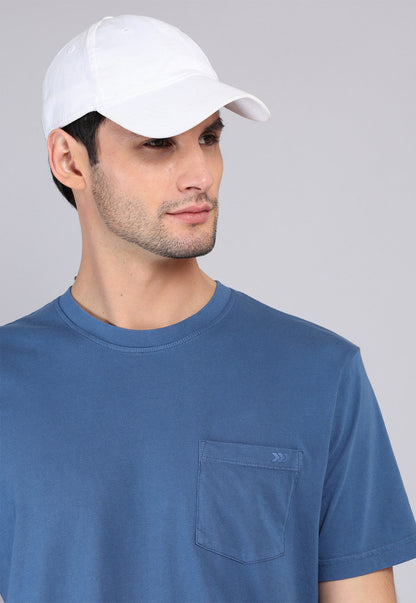 Polera Hombre Cuello Redondo Stone Wash Azul