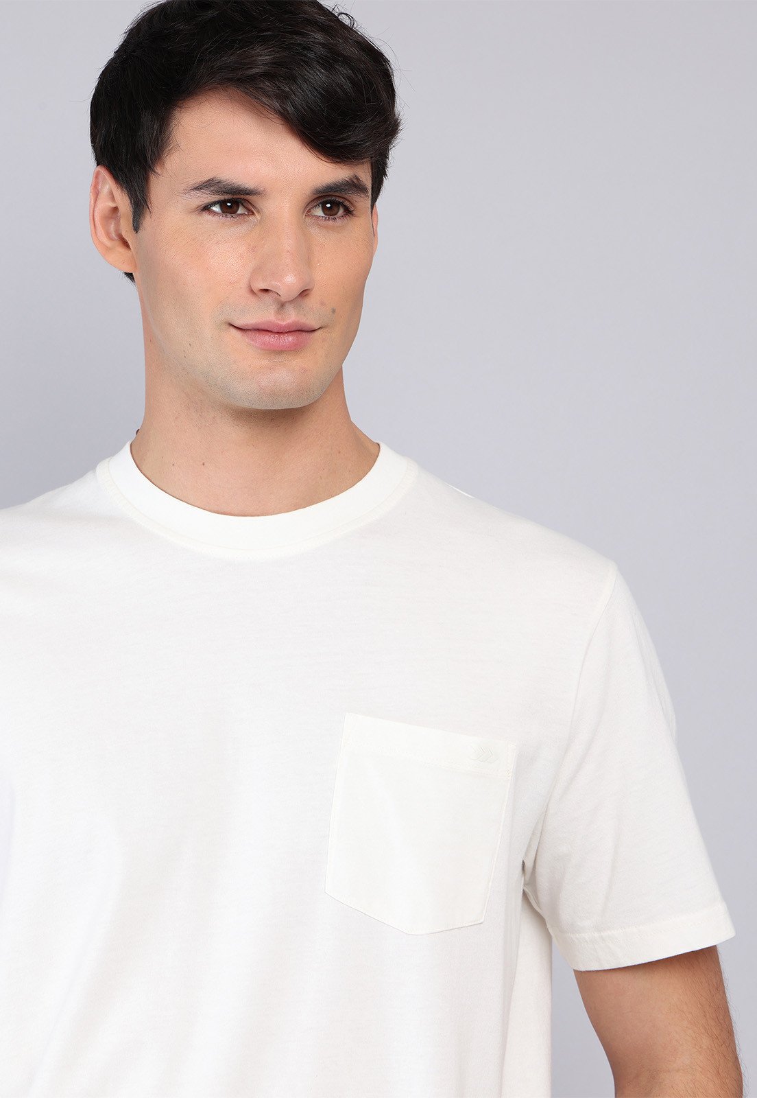 Polera Hombre Cuello Redondo Stone Wash Crudo