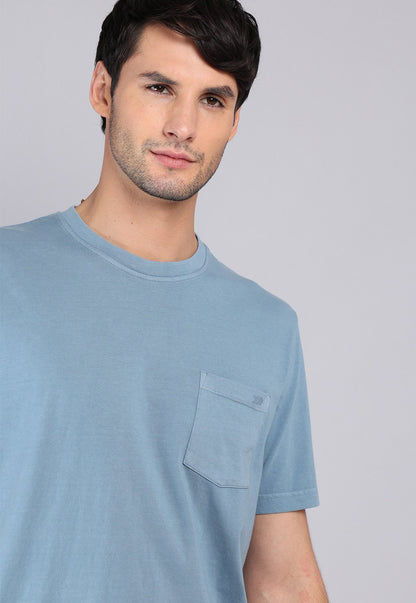 Polera Hombre Cuello Redondo Stone Wash Denim