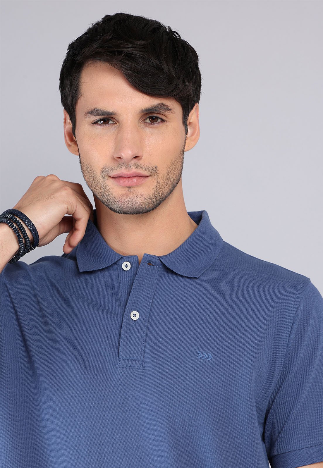 Polera Hombre Pique Manga Corta Denim