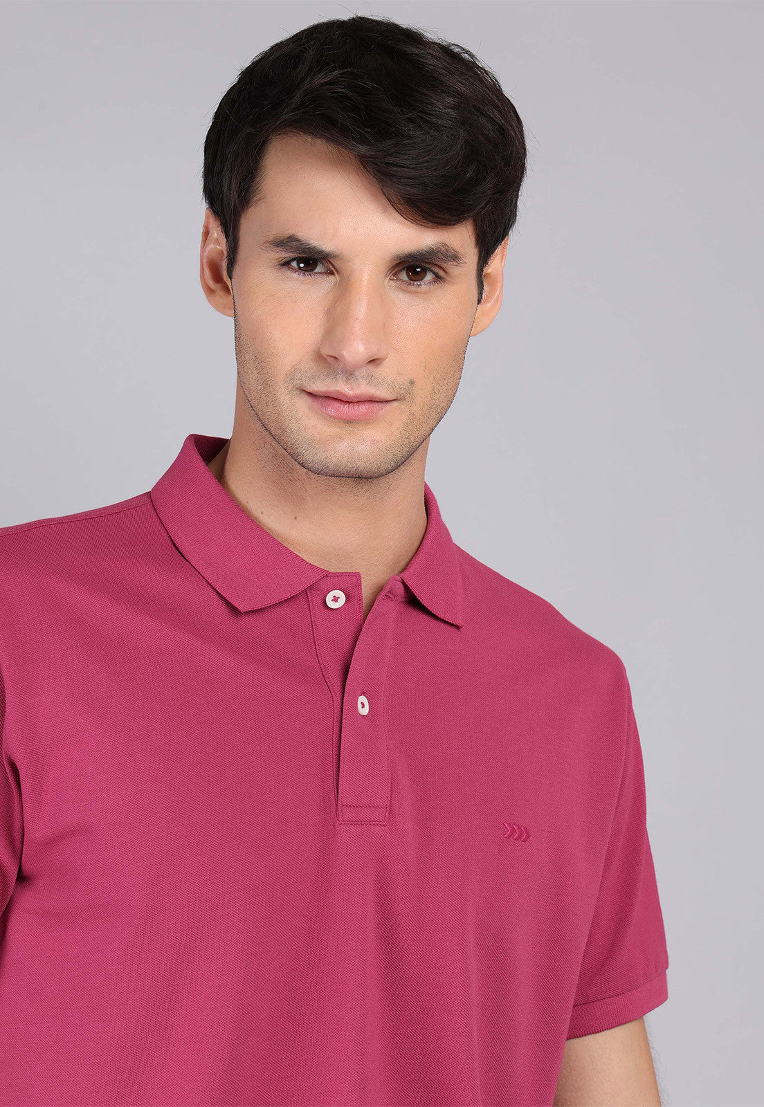 Polera Hombre Pique Manga Corta Guinda