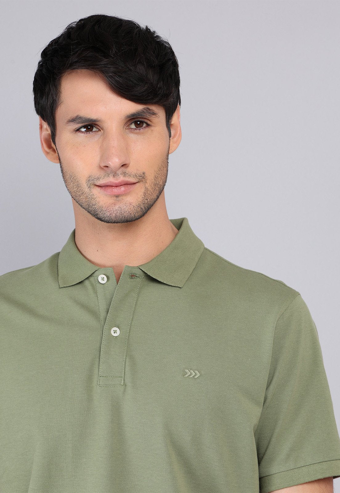 Polera Hombre Pique Manga Corta Verde