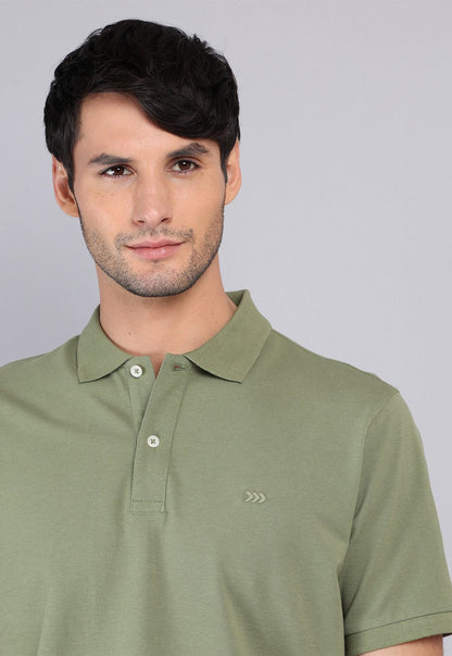 Polera Hombre Pique Manga Corta Verde