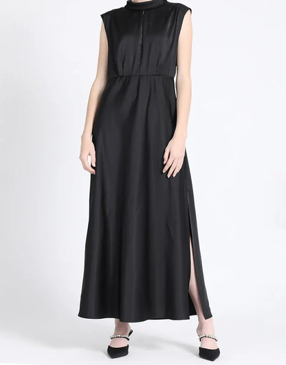 Vestido Mujer Maxi, Satin Negro