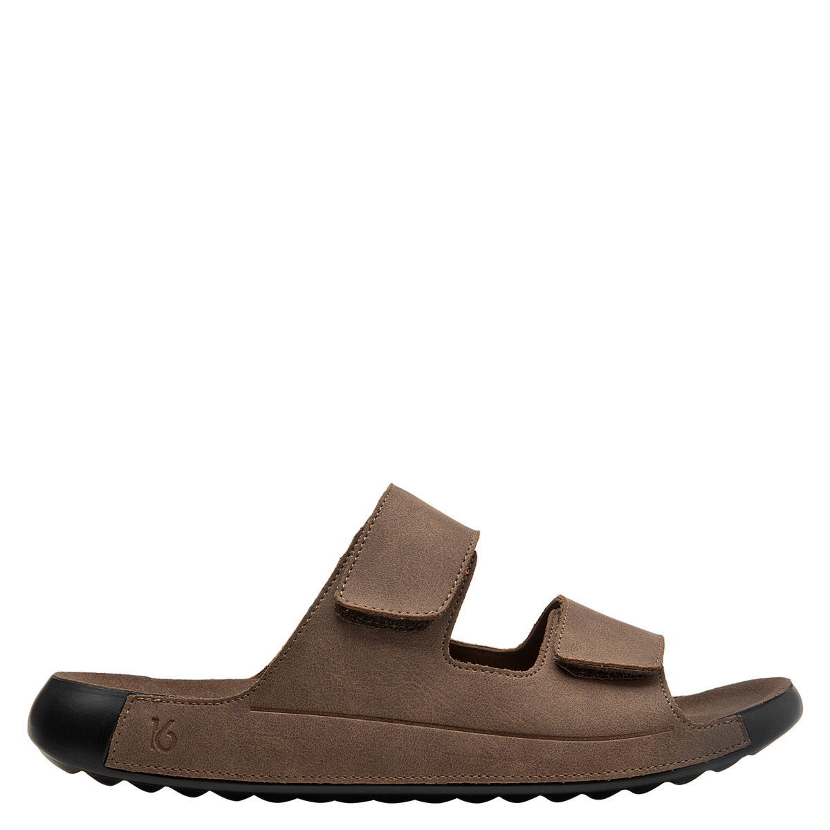 Sandalia Hombre Con Cierre Doble Velcro Café