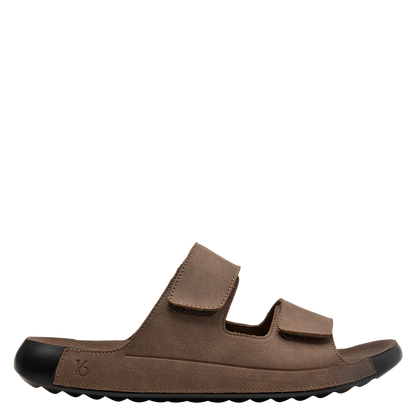 Sandalia Hombre Con Cierre Doble Velcro Café