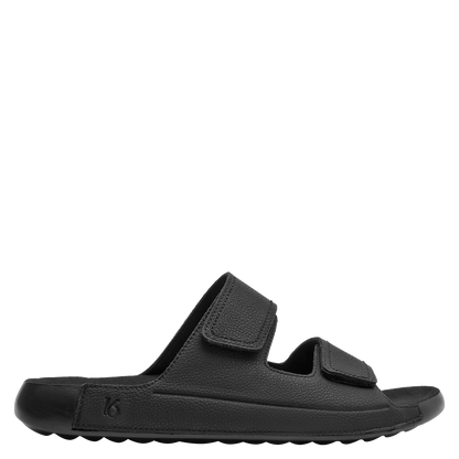 Sandalia Hombre Con Cierre de Velcro Doble Negro