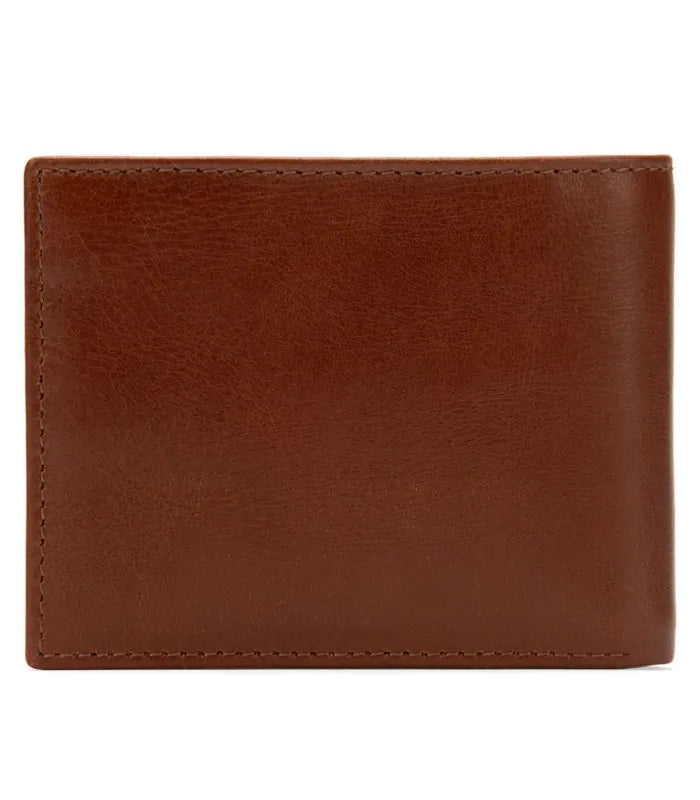 Billetera Hombre Con Flap Brandy