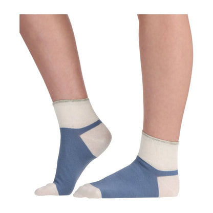 Fourpack Calcetín Corto Mujer Algodón Denim, Blanco & Gris