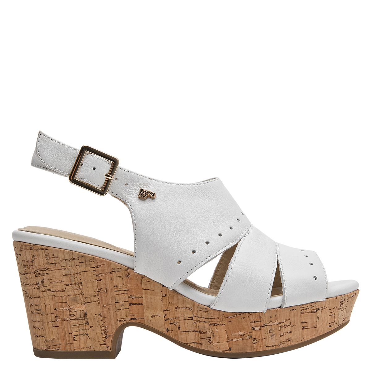 Sandalia Mujer Cuero Con Plataforma Blanco