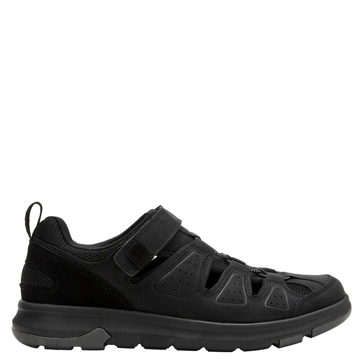 Sandalia Hombre Con Cierre De Velcro Negro