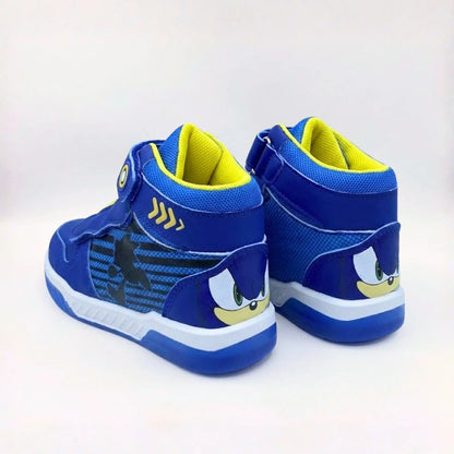 Zapatilla Niño Caña Alta  Luces Run Azul