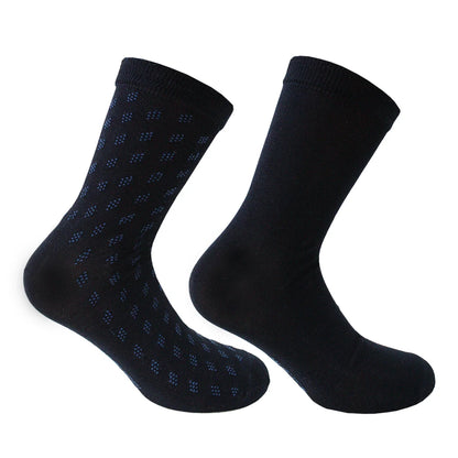 Calcetín Hombre Hilo Espiga 2 Pares Azul