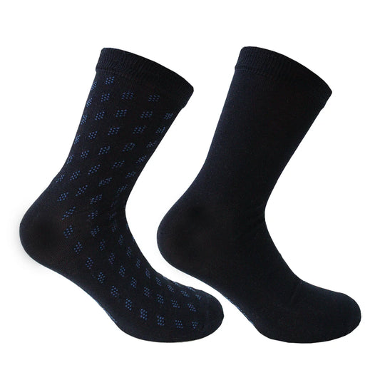 Calcetín Hombre Hilo Espiga 2 Pares Azul