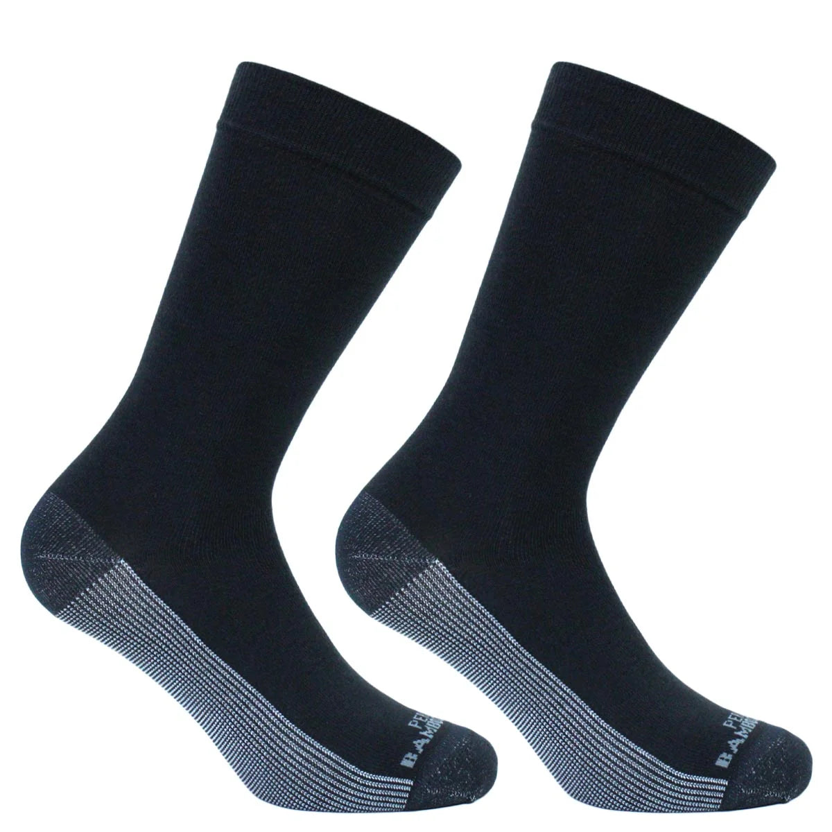 Calcetin Hombre Cobre + Bamboo Liso Largo Americano 2 Pares Negro