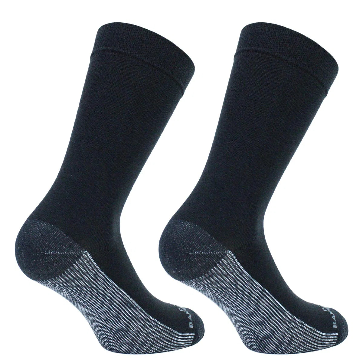 Calcetin Hombre Cobre + Bamboo Liso Largo Americano 2 Pares Negro