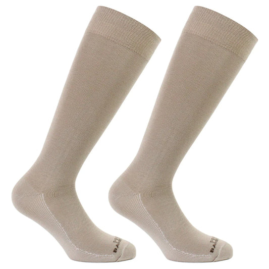 Calcetin Hombre Cobre + Bamboo Liso Vestir Largo ¾ 2 Pares Beige