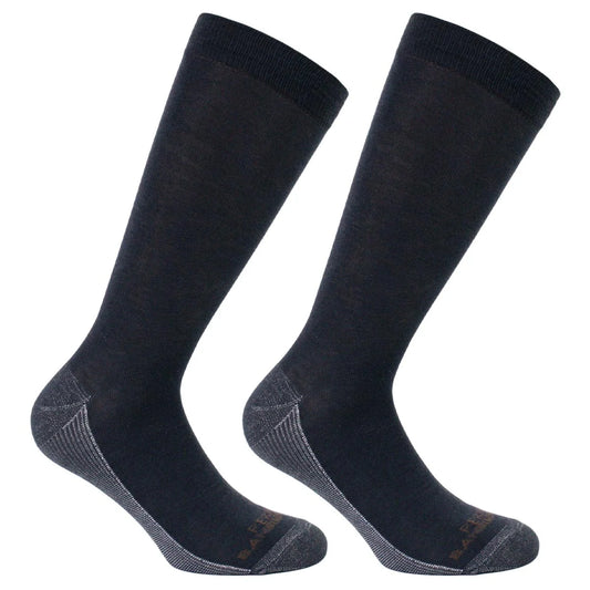 Calcetin Hombre Cobre + Bamboo Liso Vestir Largo ¾ 2 Pares Azul