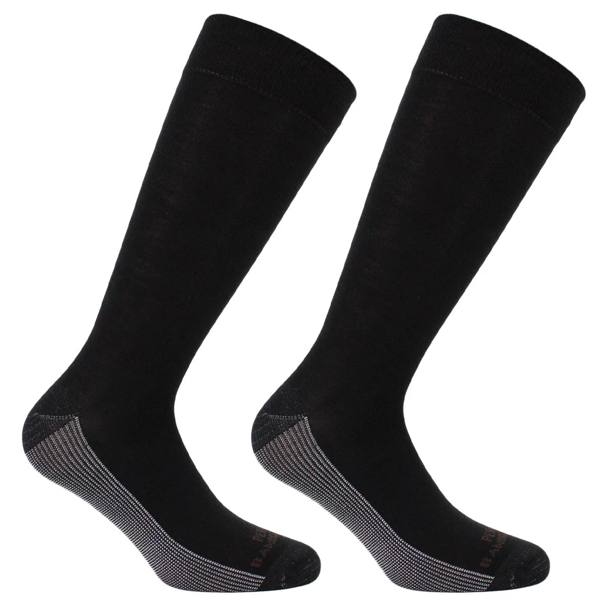 Calcetin Hombre Cobre + Bamboo Liso Vestir Largo ¾ 2 Pares Negro