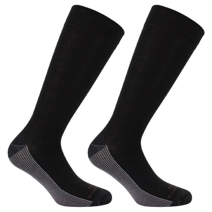 Calcetin Hombre Cobre + Bamboo Liso Vestir Largo ¾ 2 Pares Negro