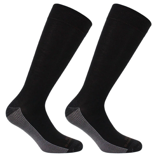Calcetin Hombre Cobre + Bamboo Liso Vestir Largo ¾ 2 Pares Negro