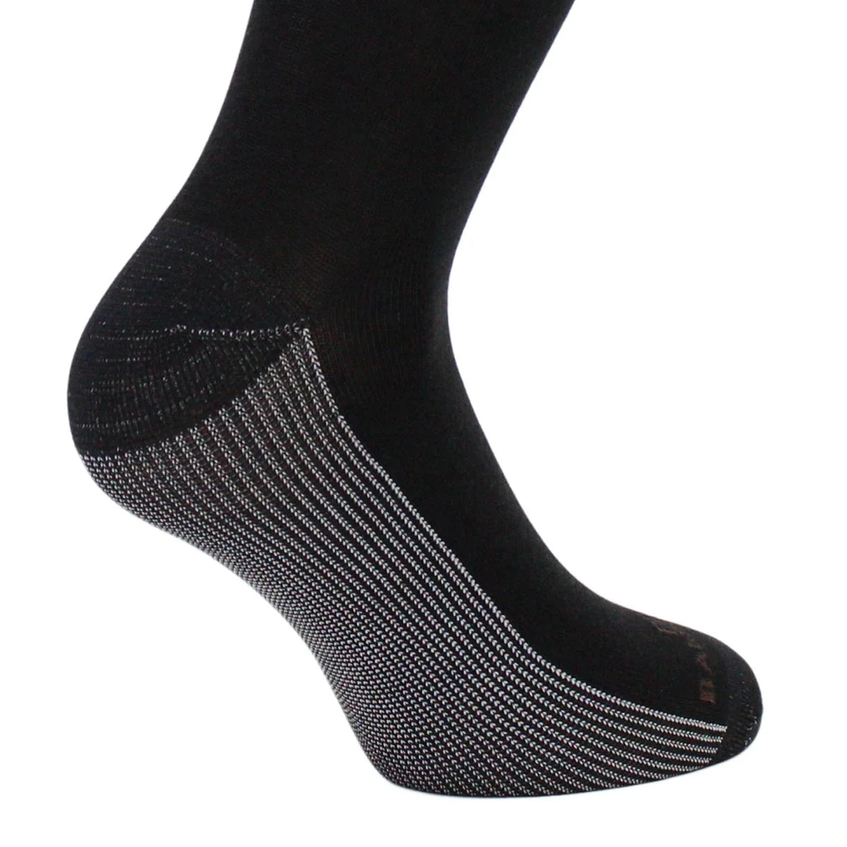Calcetin Hombre Cobre + Bamboo Liso Vestir Largo ¾ 2 Pares Negro