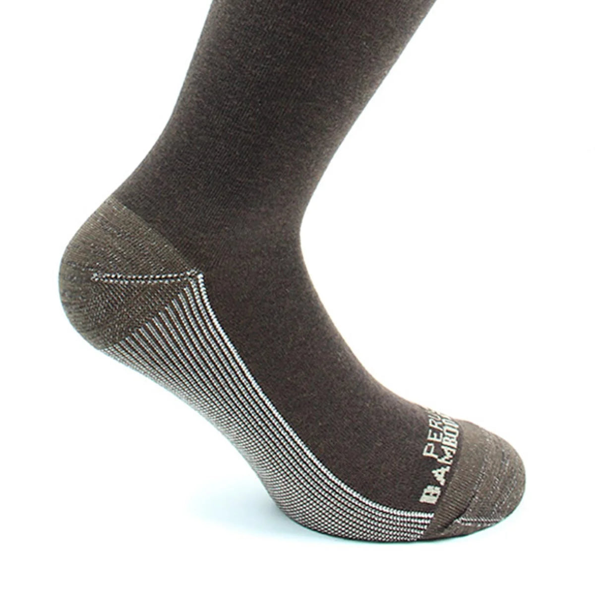 Calcetin Hombre Cobre + Bamboo Liso Vestir Largo ¾ 2 Pares Cafe