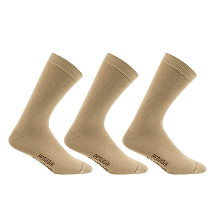 Calcetin Hombre Bamboo Liso Largo Americano Dos Pares Beige