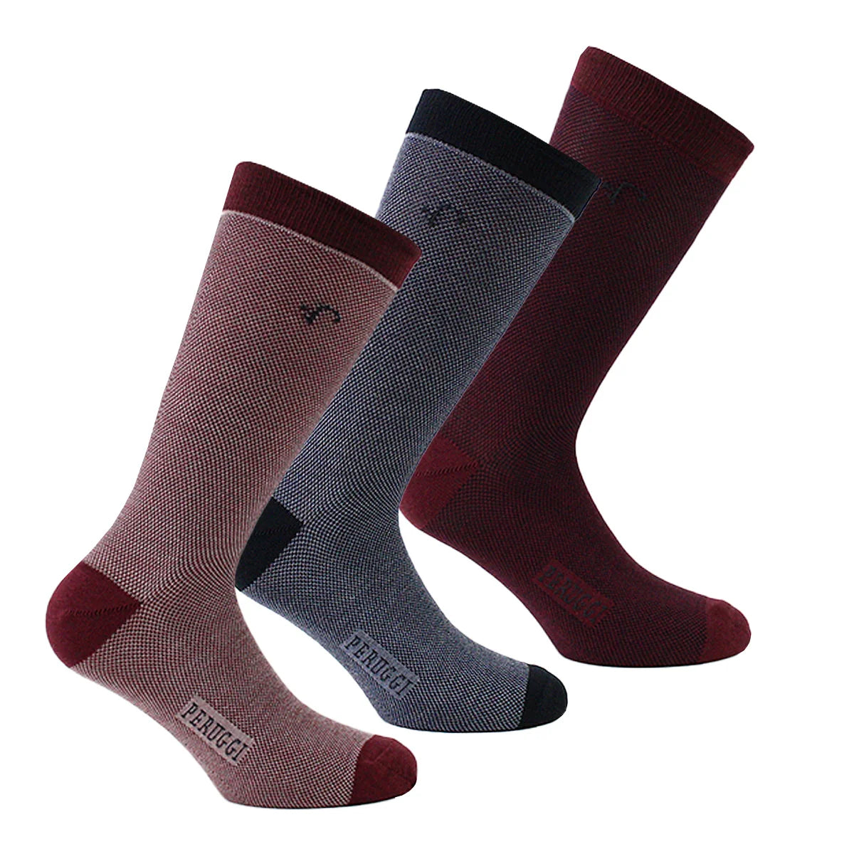 Calcetín Hombre Bamboo Puntos Largo Americano 3 Pares Azul