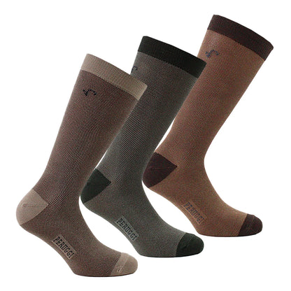 Calcetín Hombre Bamboo Puntos Largo Americano 3 Pares Olivo