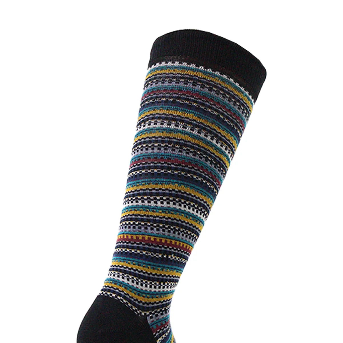 Calcetín Hombre Bamboo Grecas Largo Americano 2 Pares Negro