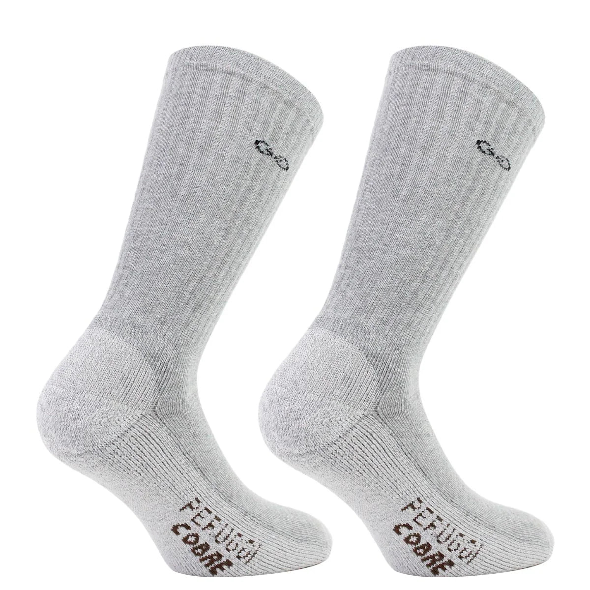 Calcetin Hombre Cobre + Algodón Deportivo Largo ¾ 2 Pares Gris