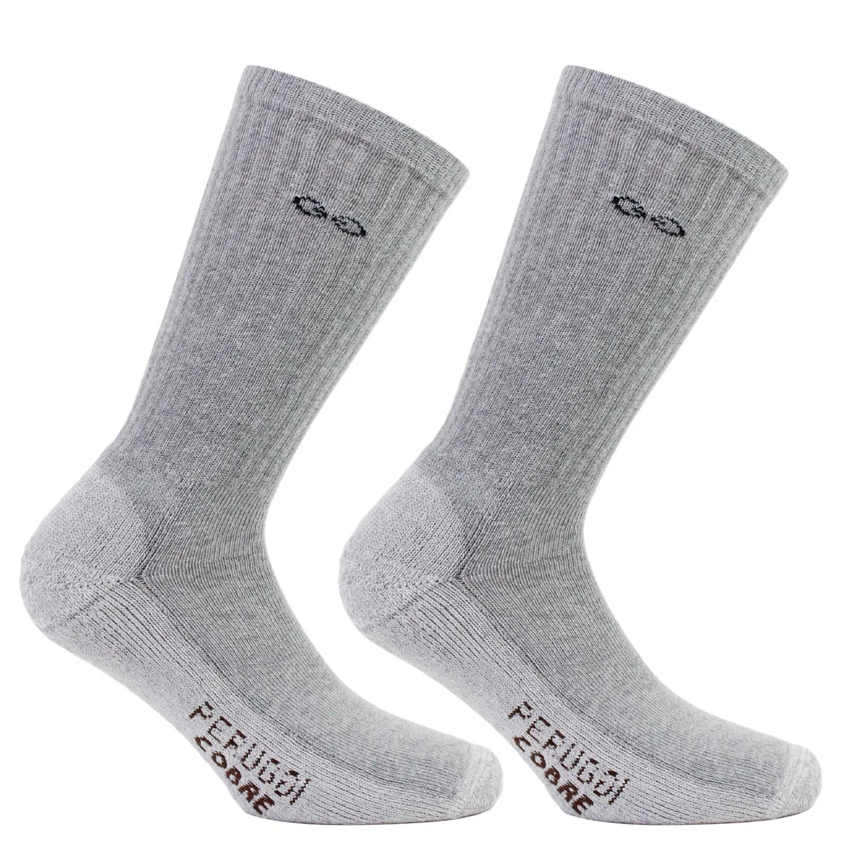 Calcetin Hombre Cobre + Algodón Deportivo Largo ¾ 2 Pares Gris