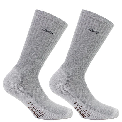 Calcetin Hombre Cobre + Algodón Deportivo Largo ¾ 2 Pares Gris