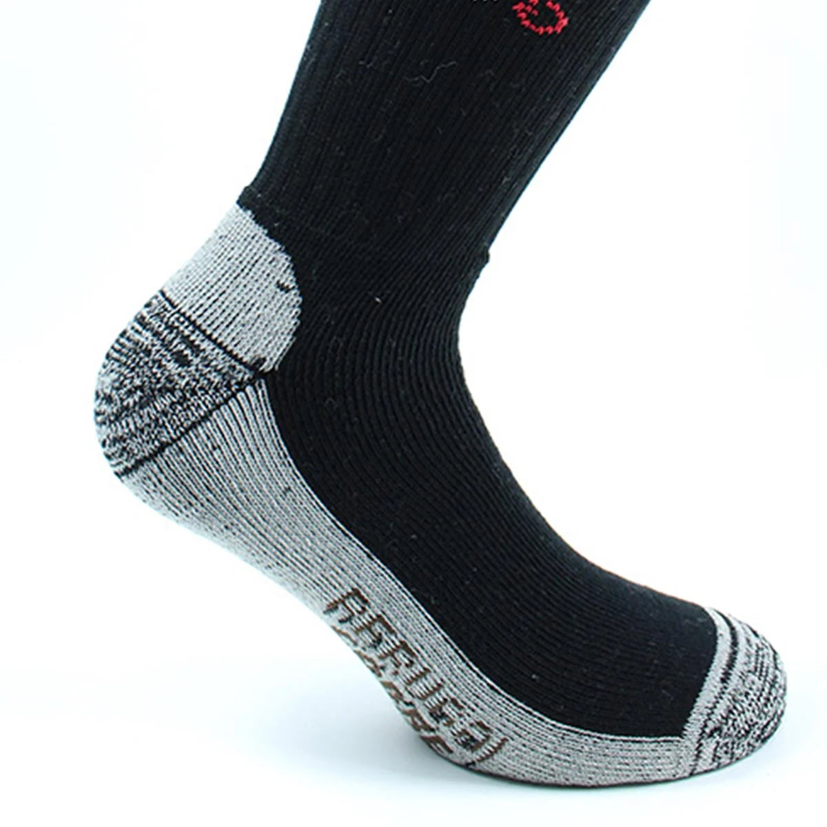 Calcetin Hombre Cobre + Algodón Deportivo Largo ¾ 2 Pares Black