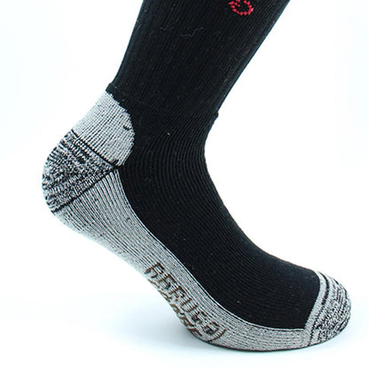 Calcetin Hombre Cobre + Algodón Deportivo Largo ¾ 2 Pares Black