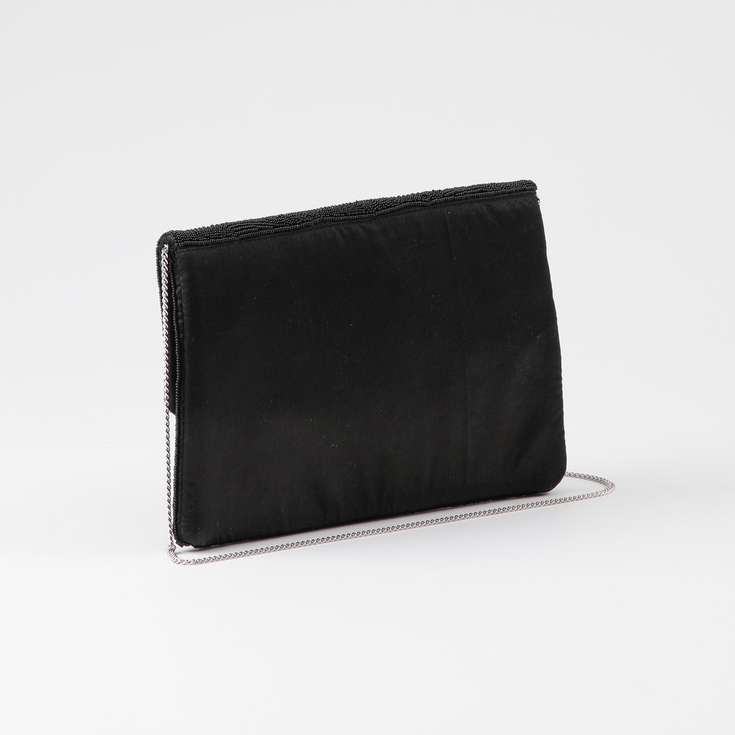 Cartera De Fiesta Mostacilla Abanico Negro