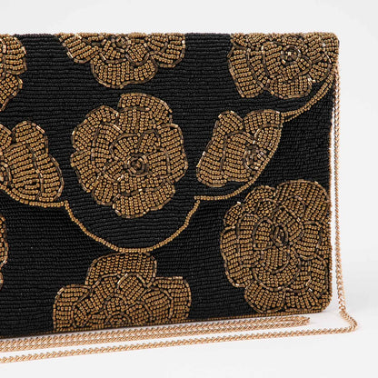 Cartera Mujer De Fiesta Mostacilla Flores