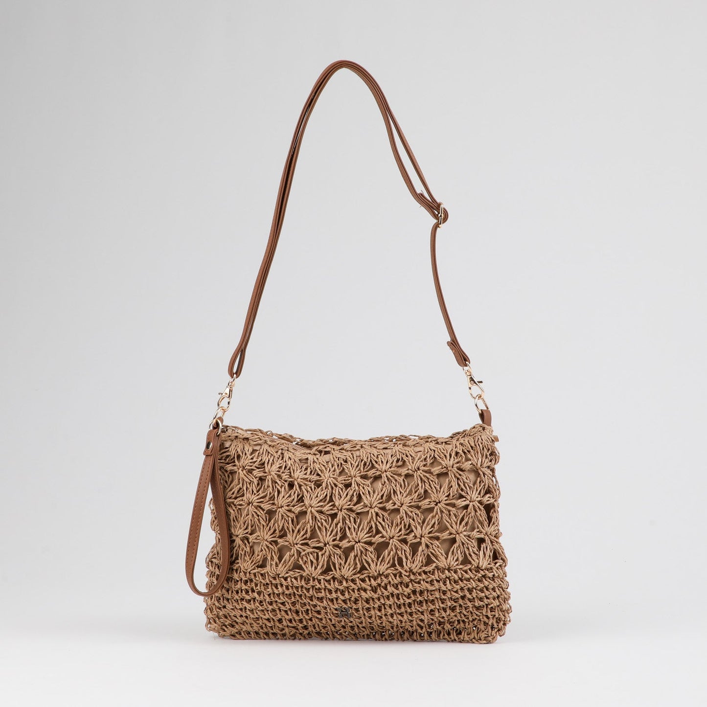 Cartera Bandolera Alma Tejida Beige Playa Humana