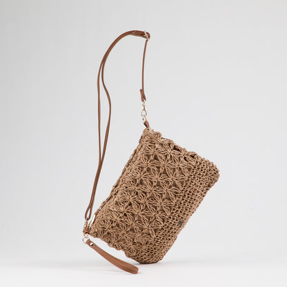 Cartera Bandolera Alma Tejida Beige Playa Humana