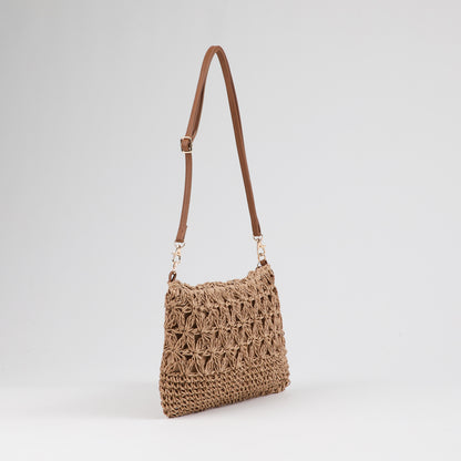 Cartera Bandolera Alma Tejida Beige Playa Humana