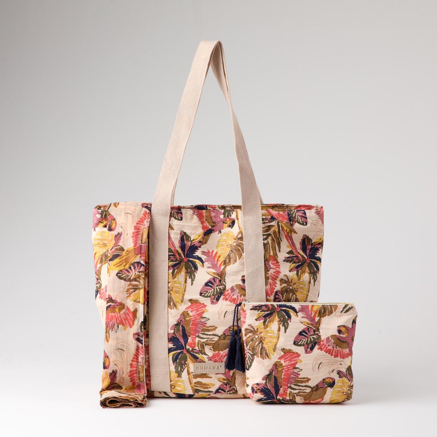 Set Cartera, Estuche y Pareo Graco Palmeras Playa Humana