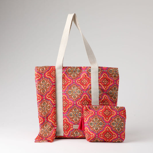 Set Cartera, Estuche y Pareo Graco Mandalas Playa Humana