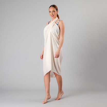 Pareo Mujer Largo Solido Crema