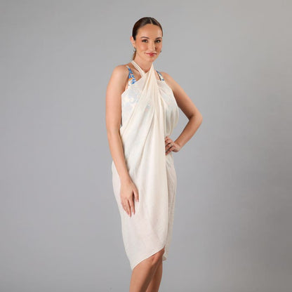 Pareo Mujer Largo Solido Crema