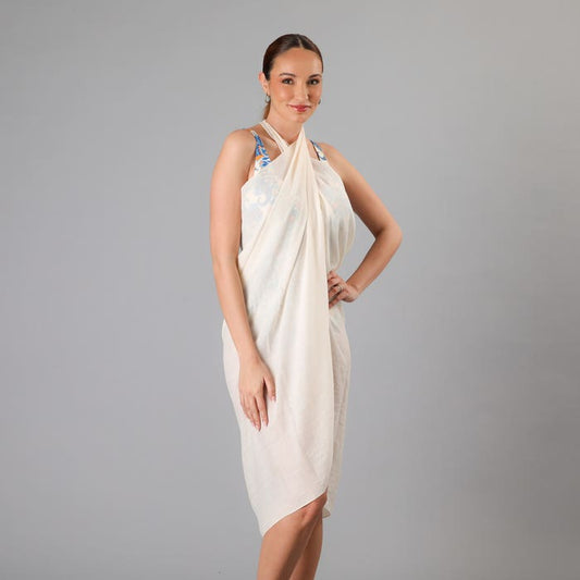 Pareo Mujer Largo Solido Crema