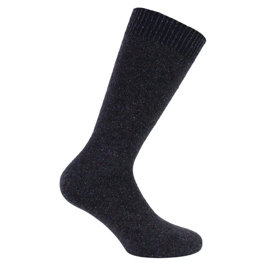 calcetín-hombre-lana-italiana-liso-largo-¾-azul-