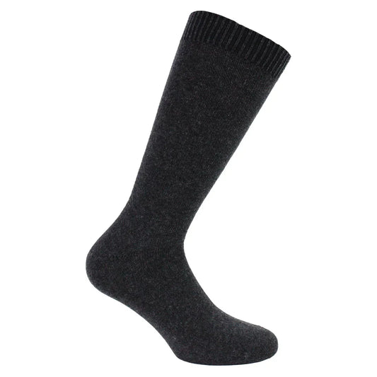 calcetín-hombre-lana-italiana-liso-largo-¾-negro